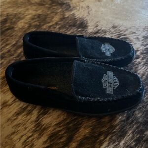 Harley-Davidson Black Faux Fur-Lined Slippers